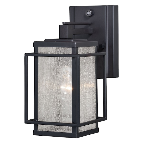 Vaxcel Hyde Park 1 Light Dusk to Dawn Bronze Mission Outdoor Wall Lantern Clear Glass T0466 - main